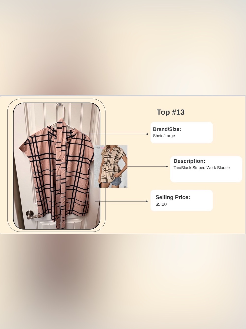 SHEIN maternity Plaid Short Sleeve Tie-Neck Blouse